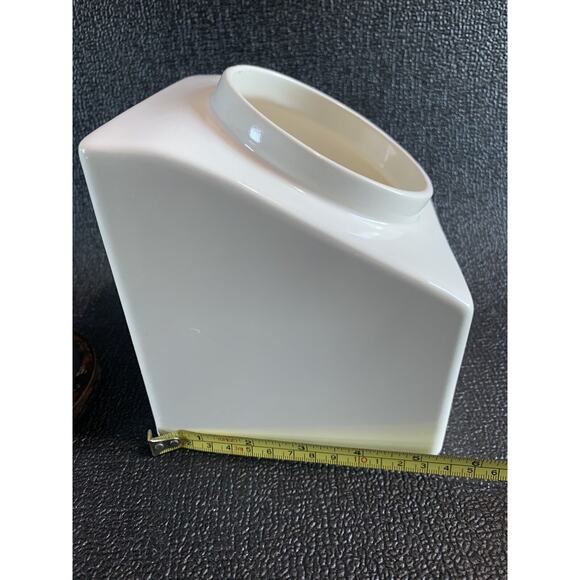 Hyalyn White Ceramic Canister w/ Lid Fruit Motif Wood 199S Vintage MCM - Picture 15 of 16